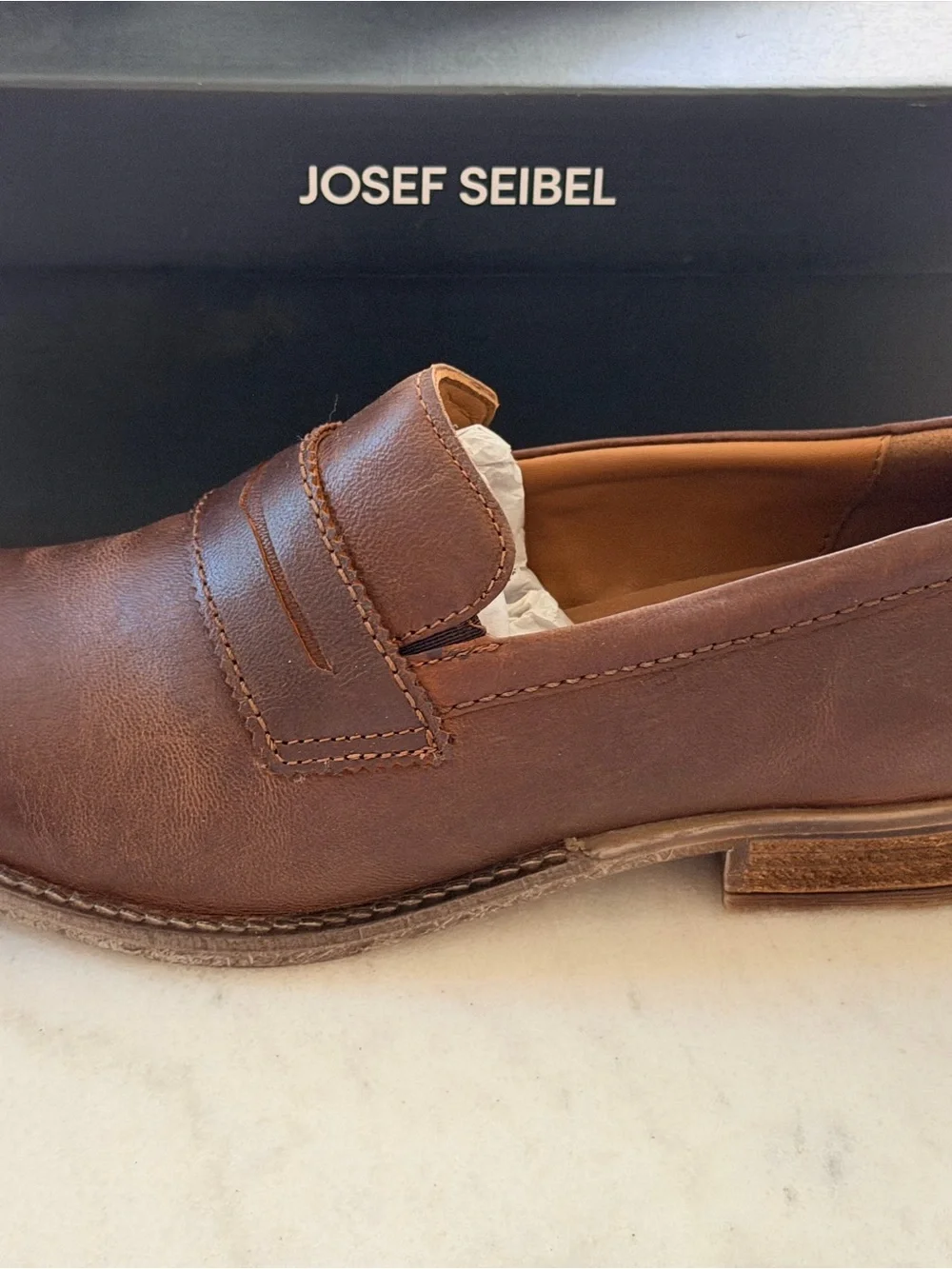 Josef Seibel Women’s Brown Leather Slip-On Loafers
